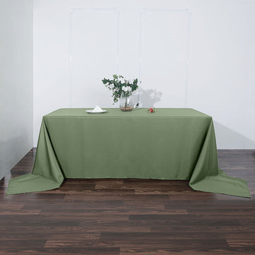 Elevate Your Event with the Olive Green Seamless Polyester Rectangular Tablecloth