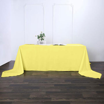 Yellow Seamless Polyester Rectangular Tablecloth 90"x156"