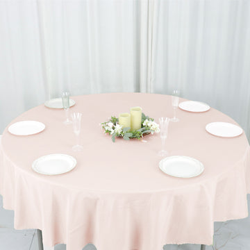 Blush Seamless Polyester Round Tablecloth 90: The Perfect Addition