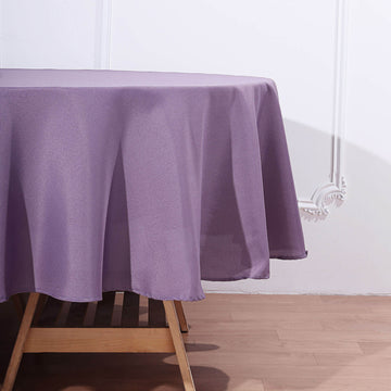 Enhance Your Table Setting with the Violet Amethyst Seamless Polyester Round Tablecloth 90