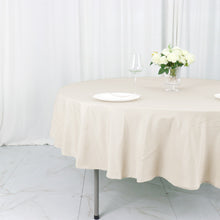 Round Beige Polyester Tablecloth 90 Inch