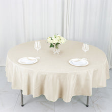 Round Polyester Tablecloth 90 Inch in Beige Color