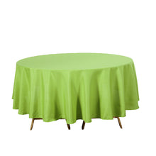 90 Inch Apple Green Round Polyester Tablecloth