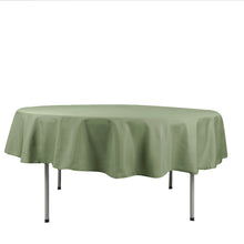 Eucalyptus Sage Green Tablecloth Polyester Hemmed 90 Inch Seamless Round