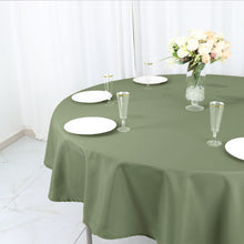 Green Polyester Tablecloth 90 Inch Hemmed Edges Seamless Round