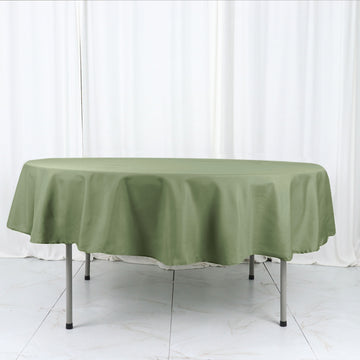 Elevate Your Event Decor with the Dusty Sage Green Seamless Polyester Round Tablecloth 90