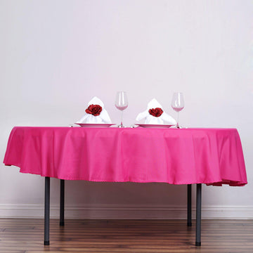 Create a Stunning Event Setting with the Fuchsia Seamless Polyester Round Tablecloth