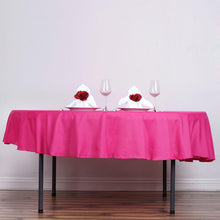 Fuchsia Polyester Round 90 Inch Tablecloth