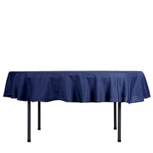 Polyester 90 Inch Round Tablecloth In Navy Blue