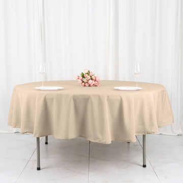 Elevate Your Event Decor with the Nude Seamless Polyester Round Tablecloth 90"