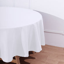 Round 90 Inch White Polyester Tablecloth