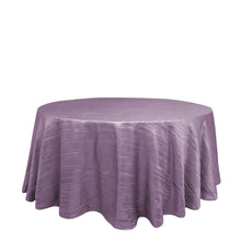 Violet Amethyst Accordion Crinkle Taffeta 120 Inch Round Tablecloth 