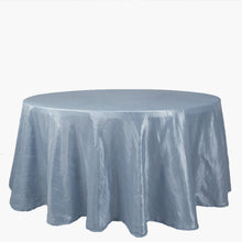 120 Inch Round Dusty Blue Accordion Crinkle Taffeta Tablecloth 