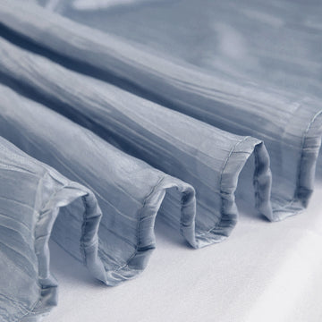 Unleash Your Creativity with the Dusty Blue Seamless Accordion Crinkle Taffeta Round Tablecloth 120