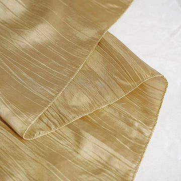 Versatile and Stylish Gold Accordion Crinkle Taffeta Tablecloth