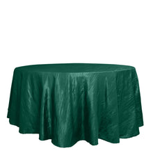 Hunter Emerald Green Accordion Crinkle Taffeta 120 Inch Round Tablecloth 