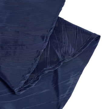Create an Unforgettable Event with the Navy Blue Seamless Accordion Crinkle Taffeta Round Tablecloth 120