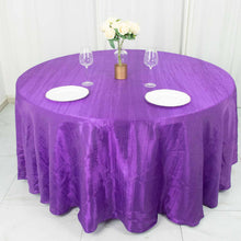 120inch Purple Accordion Crinkle Taffeta Round Tablecloth