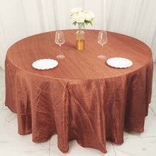 Terracotta (Rust) Seamless Accordion Crinkle Taffeta Round Tablecloth - 120inch