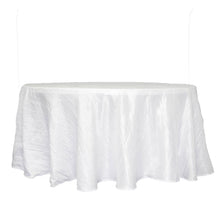 Round Tablecloth 120 Inch White Accordion Crinkle Taffeta Fabric