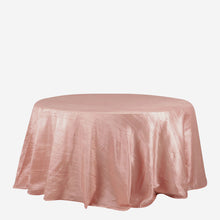 132 Inch Dusty Rose Round Tablecloth Seamless Crinkle Taffeta