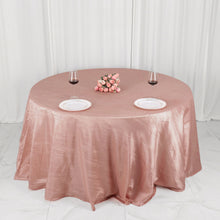 Dusty Rose Tablecloth 132 Inch Round Seamless Crinkle Taffeta