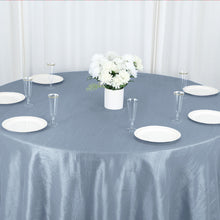 Crinkle Taffeta Dusty Blue Tablecloth 132 Inch Round