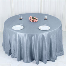 Dusty Blue Tablecloth 132 Inch Round Seamless Crinkle Taffeta