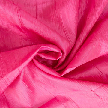 Create Unforgettable Memories with the Fuchsia Accordion Crinkle Taffeta Seamless Round Tablecloth 132