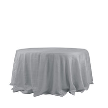 132 Inch Silver Accordion Crinkle Taffeta Seamless Round Tablecloth 