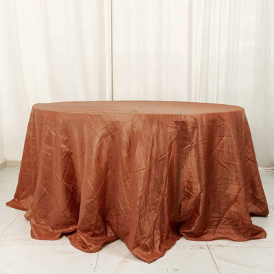 Brown round tablecloth draped elegantly over a table