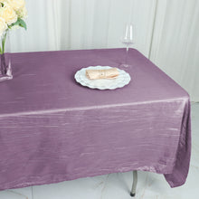 60 Inch x 102 Inch Rectangle Accordion Crinkle Taffeta Tablecloth in Violet Amethyst