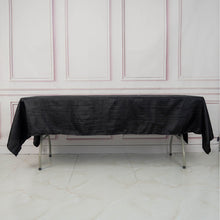 Accordion Crinkle Taffeta Tablecloth 60 Inch x 102 Inch Black Rectangle