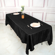 Rectangle Tablecloth 60 Inch x 102 Inch Black Accordion Crinkle Taffeta
