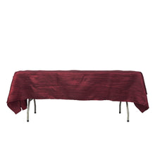Rectangular Tablecloth 60 Inch x 102 Inch Burgundy Accordion Crinkle Taffeta Fabric