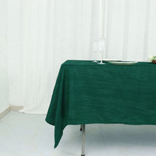 60 Inch x 102 Inch Rectangle Accordion Crinkle Taffeta Tablecloth in Hunter Emerald Green