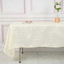 Ivory Accordion Crinkle Taffeta Fabric Rectangular Tablecloth 60 Inch x 102 Inch