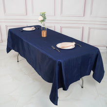 Navy Blue Rectangle Tablecloth In Accordion Crinkle Taffeta 60 Inch x 102 Inch