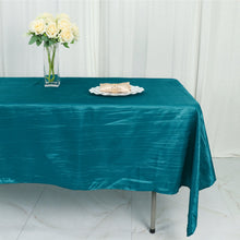 60 Inch x 102 Inch Rectangle Accordion Crinkle Taffeta Tablecloth in Teal