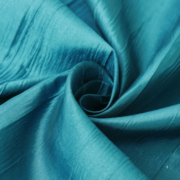 Transform Your Tables with the Teal Accordion Crinkle Taffeta Seamless Rectangle Tablecloth 60"x102"