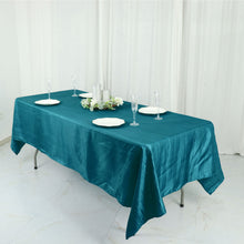 Accordion Crinkle Taffeta Rectangle Tablecloth in Teal Color 60 Inch x 102 Inch