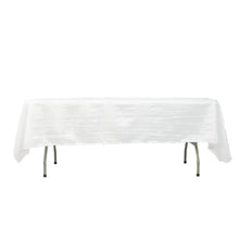 White Accordion Crinkle Taffeta 60 Inch x 102 Inch Rectangle Tablecloth