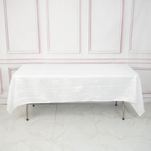 White Rectangle Tablecloth Of Accordion Crinkle Taffeta 60 Inch x 102 Inch
