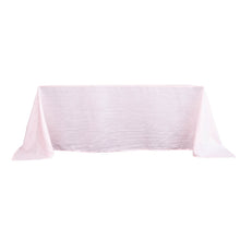 Blush Rose Gold Accordion Crinkle Taffeta Tablecloth For 90 Inch By 132 Inch Rectangle Table