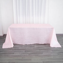 Blush Rose Gold Accordion Crinkle Taffeta For 90 Inch By 132 Inch Rectangular Table