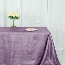 90 Inch x 132 Inch Rectangle Accordion Crinkle Taffeta Tablecloth in Violet Amethyst