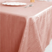 90 Inch x 132 Inch Rectangular Tablecloth Accordion Crinkle Taffeta Dusty Rose