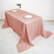 Dusty Rose Accordion Crinkle Taffeta 90 Inch x 132 Inch Rectangular Tablecloth