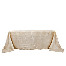 Rectangle Tablecloth 90 Inch x 132 Inch Beige Accordion Crinkle Taffeta