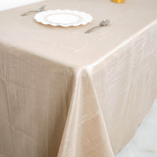 Accordion Crinkle Taffeta 90 Inch x 132 Inch Rectangle Tablecloth In Beige